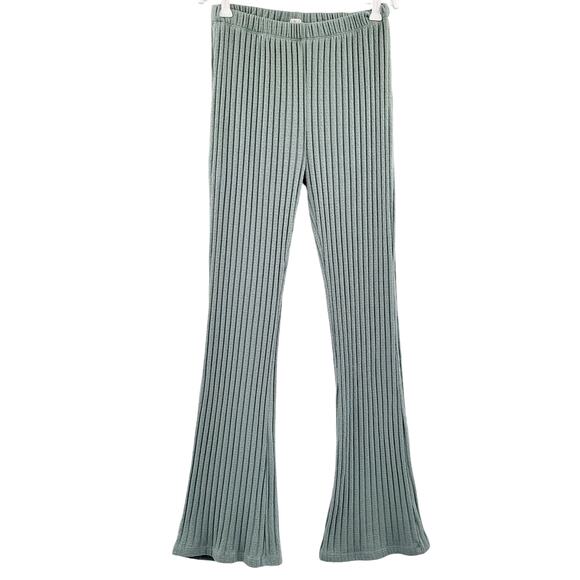 Cotton On Light Green Flared Leg Ribbed Lined Leggings Pants Women's Size SP - Picture 1 of 7